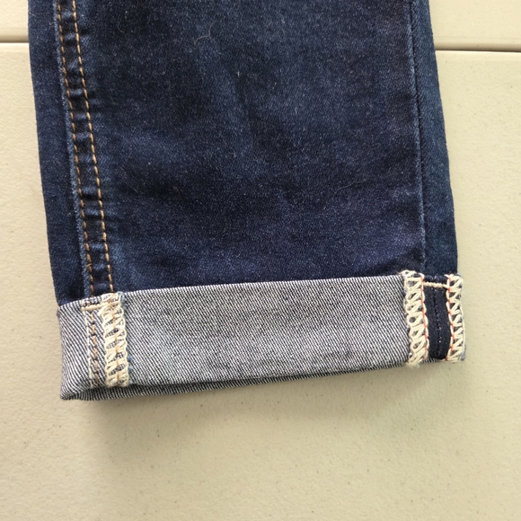 Wax Jean Women's Distressed Skinny Jeans Dark Wash Denim Cuffed Hem Size 5 - Picture 5 of 13